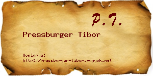 Pressburger Tibor névjegykártya